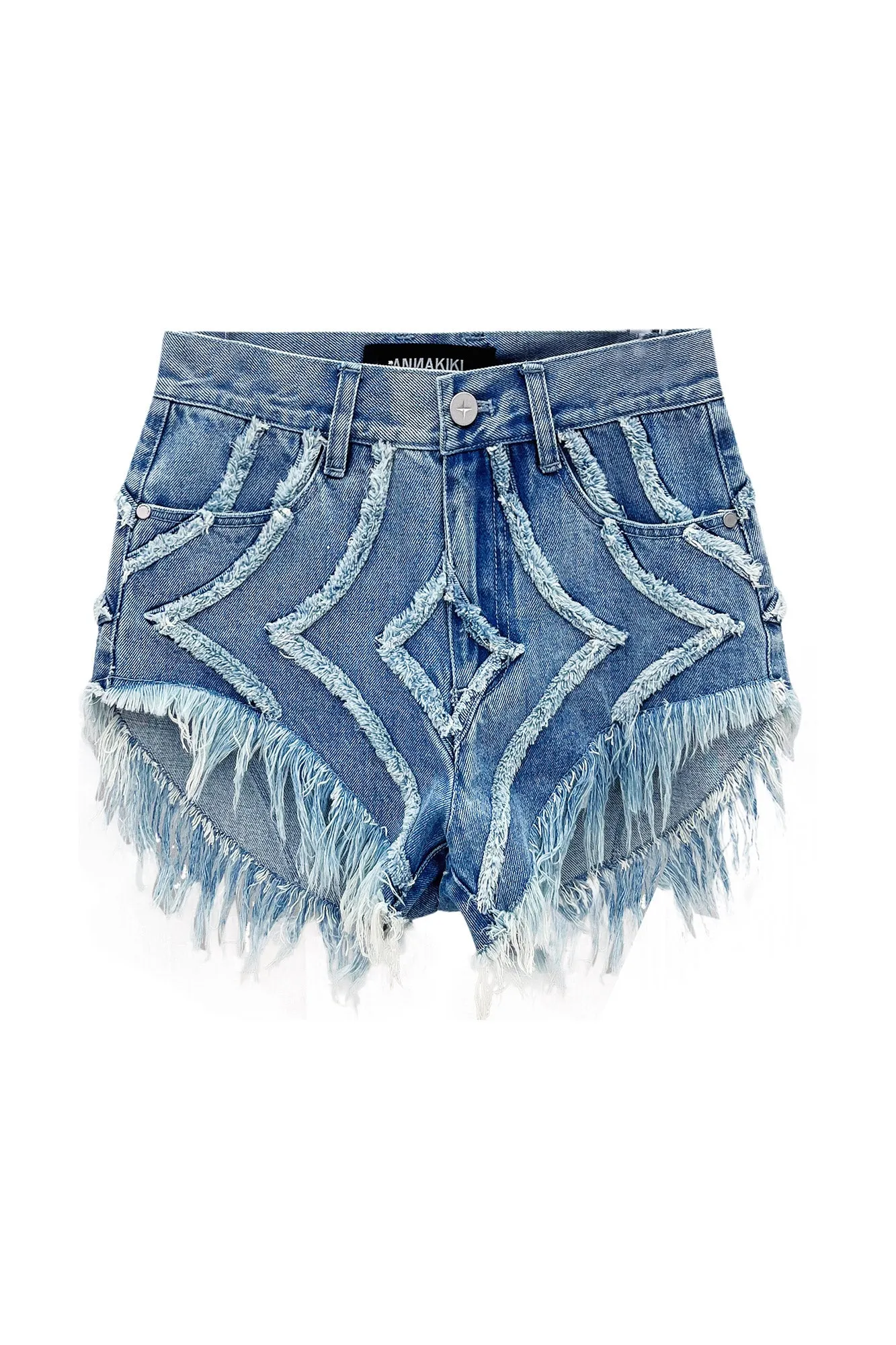  Rough-edged denim shorts